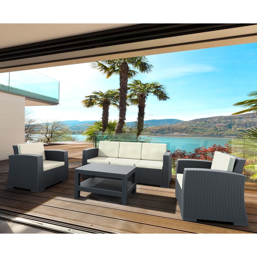 Monaco Rectangle Patio Coffee Table Dark Gray