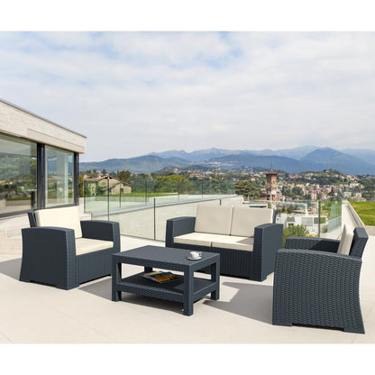 Monaco Rectangle Patio Coffee Table Dark Gray