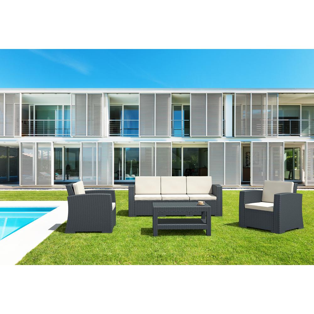 Monaco Rectangle Patio Coffee Table Dark Gray