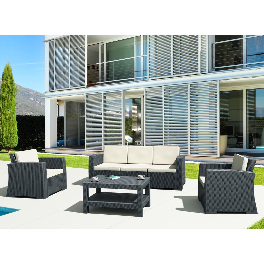Monaco Rectangle Patio Coffee Table Dark Gray