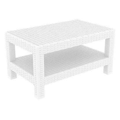 Rectangle Patio Coffee Table, White, Belen Kox