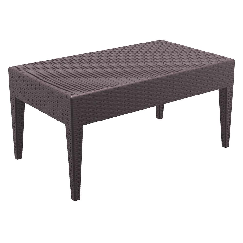 Rectangle Resin Coffee Table, Brown, Belen Kox