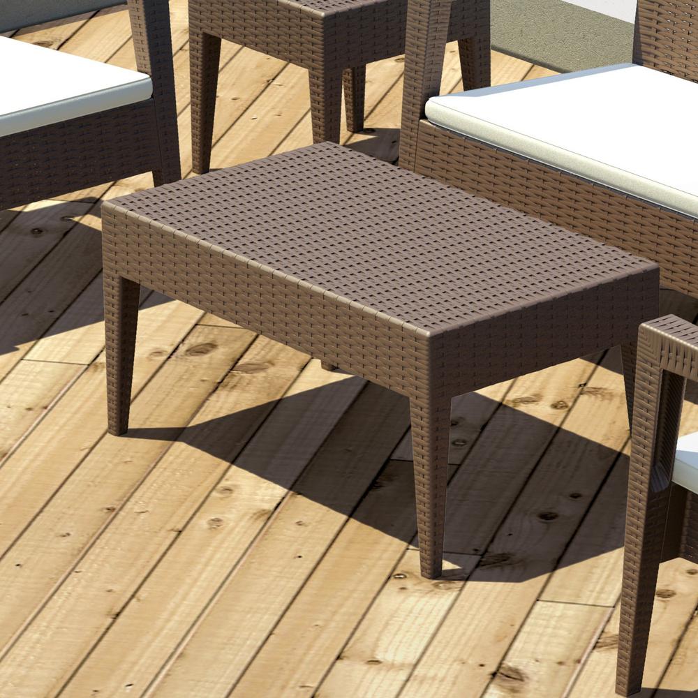Rectangle Resin Coffee Table, Brown, Belen Kox