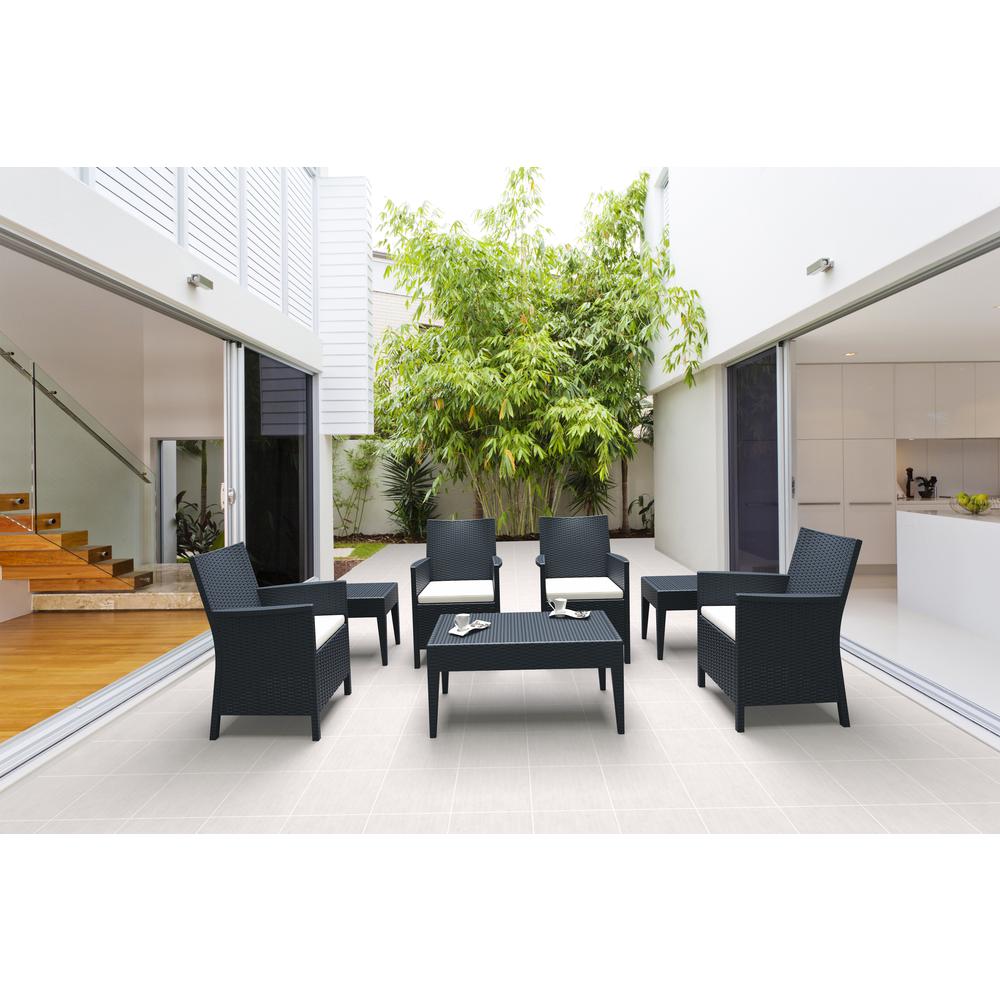 Miami Rectangle Resin Coffee Table Dark Gray