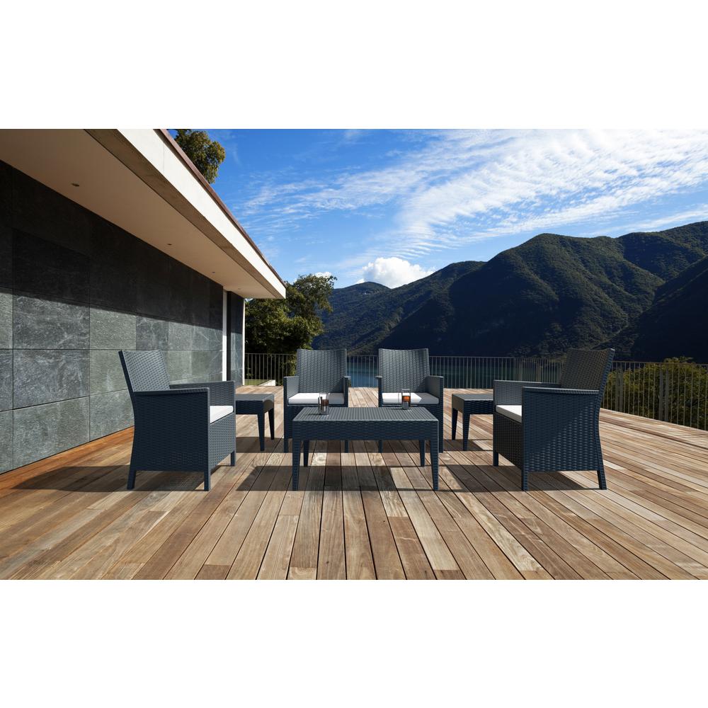 Miami Rectangle Resin Coffee Table Dark Gray