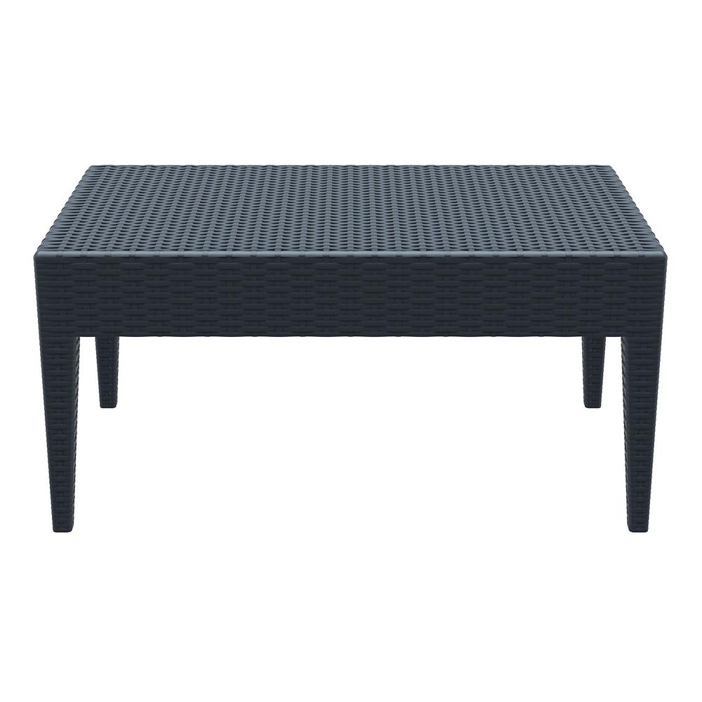 Miami Rectangle Resin Coffee Table Dark Gray