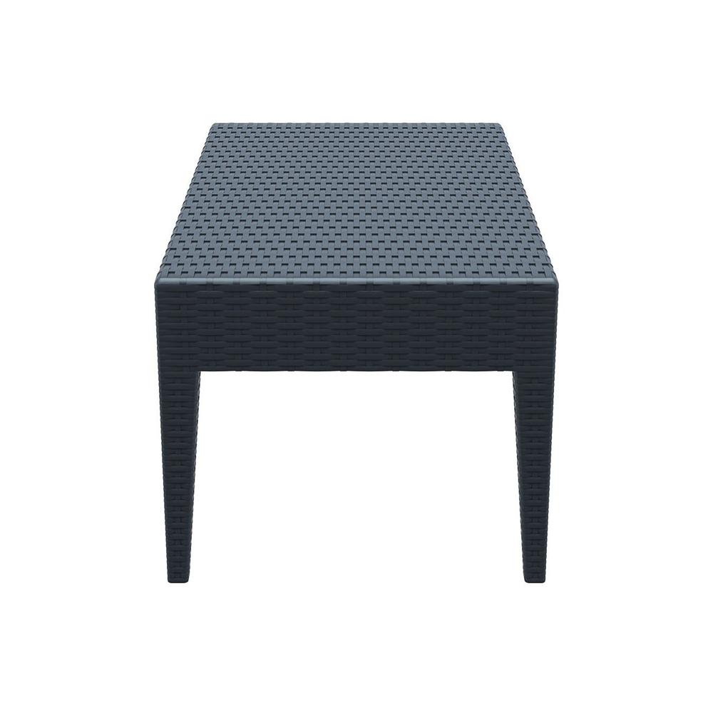 Miami Rectangle Resin Coffee Table Dark Gray