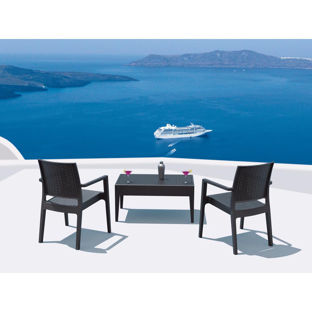 Miami Rectangle Resin Coffee Table Dark Gray