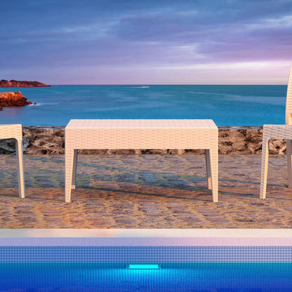 Rectangle Resin Coffee Table, White, Belen Kox