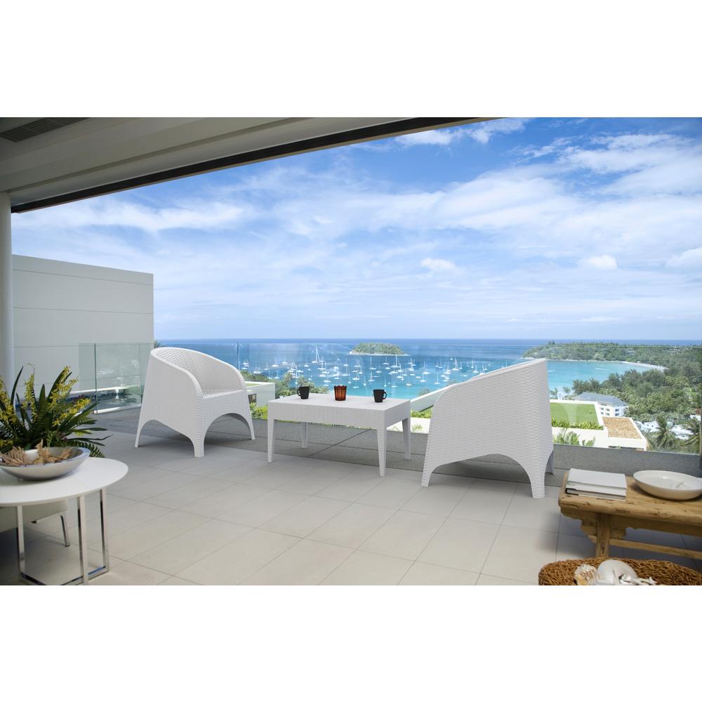 Rectangle Resin Coffee Table, White, Belen Kox