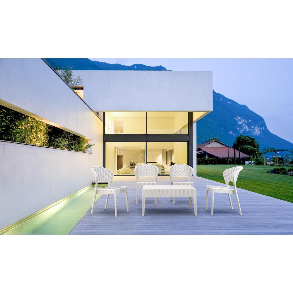 Rectangle Resin Coffee Table, White, Belen Kox