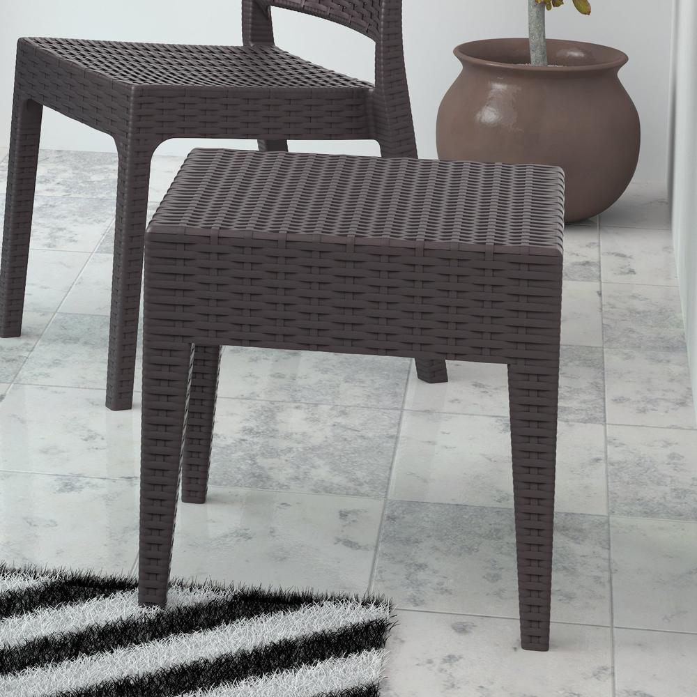 Square Resin Side Table, Brown, Belen Kox