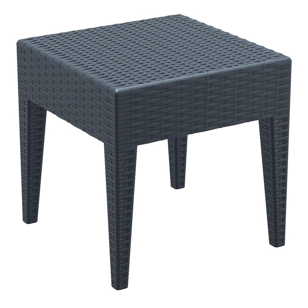 Miami Square Resin Side Table Dark Gray