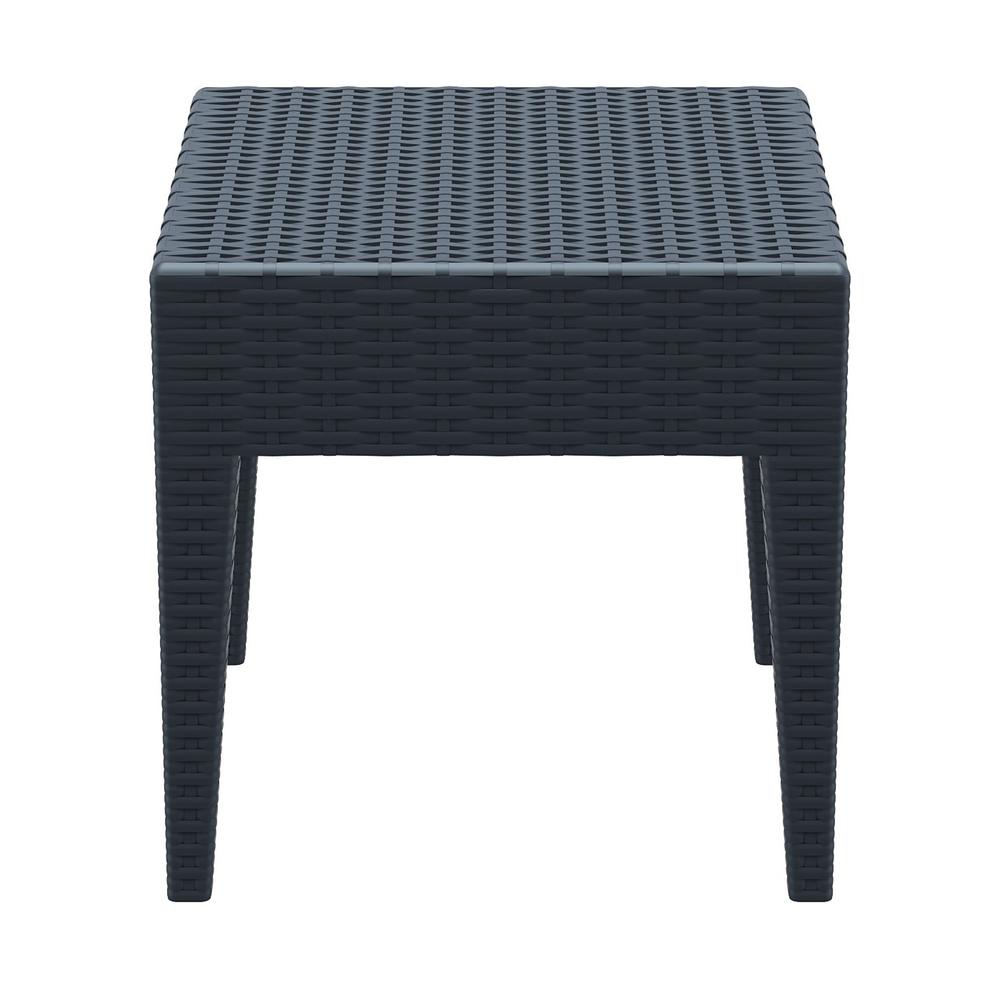 Miami Square Resin Side Table Dark Gray