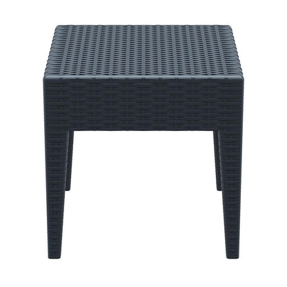 Miami Square Resin Side Table Dark Gray