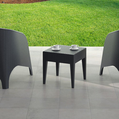 Miami Square Resin Side Table Dark Gray