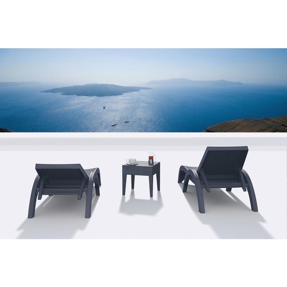 Miami Square Resin Side Table Dark Gray