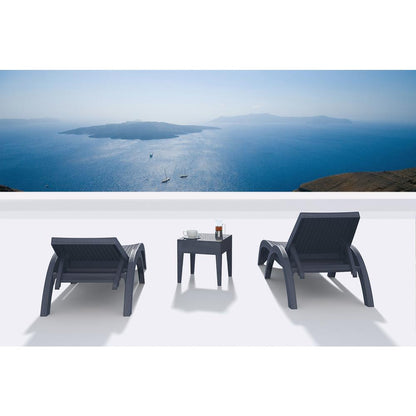 Miami Square Resin Side Table Dark Gray