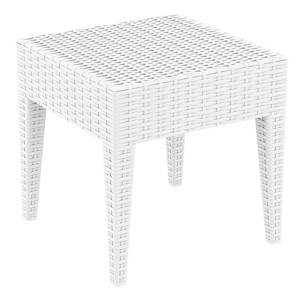 Square Resin Side Table, White, Belen Kox