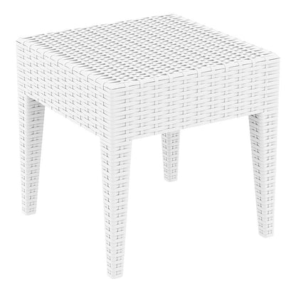 Square Resin Side Table, White, Belen Kox