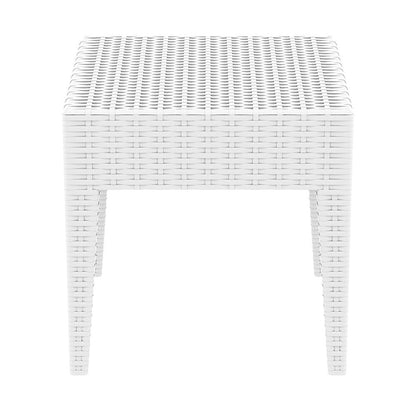 Square Resin Side Table, White, Belen Kox