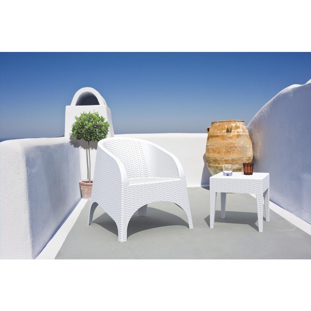 Square Resin Side Table, White, Belen Kox