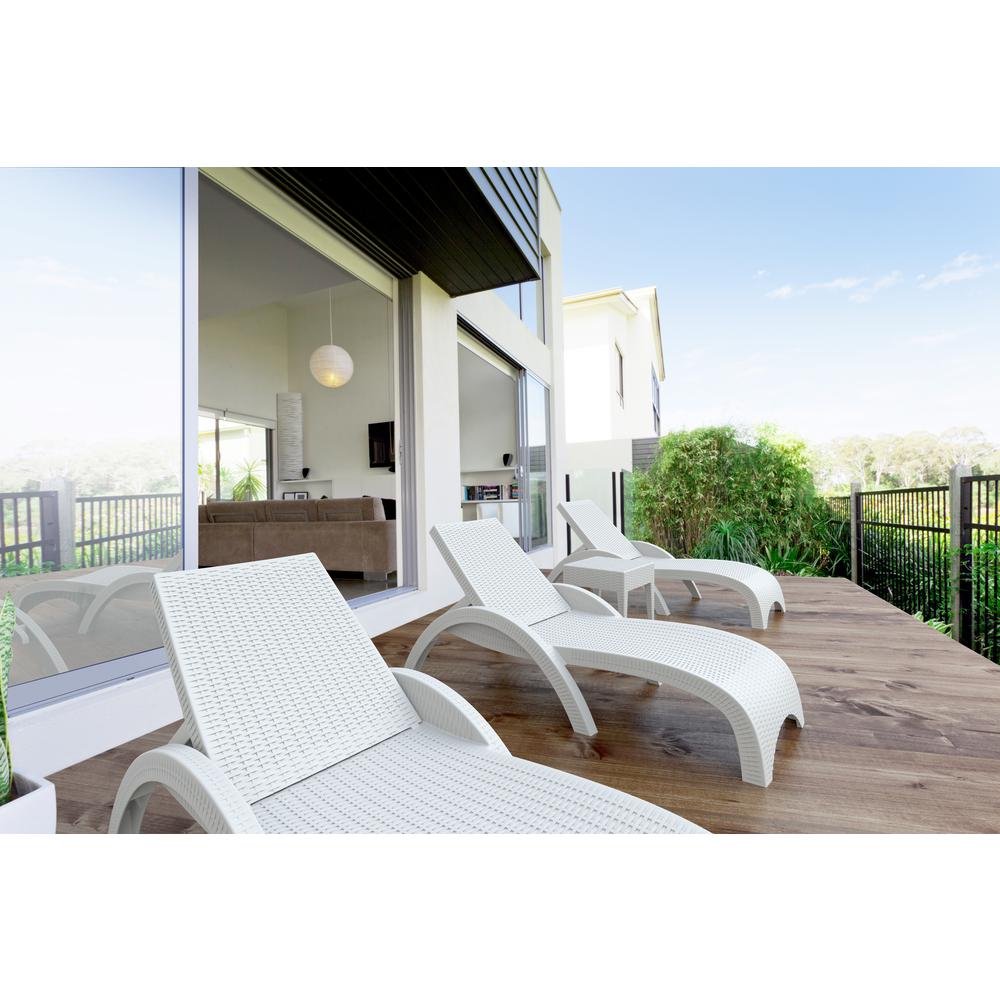 Square Resin Side Table, White, Belen Kox