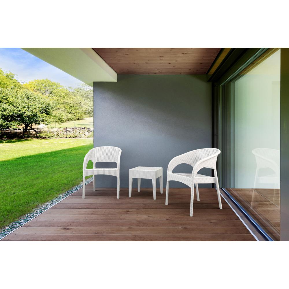 Square Resin Side Table, White, Belen Kox