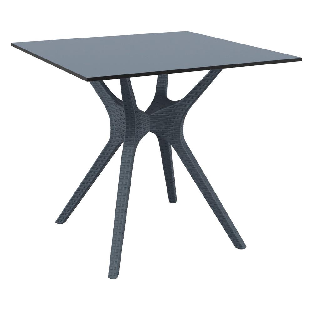 Outdoor Dining Set, 5 Piece, Square, Dark Gray, Belen Kox