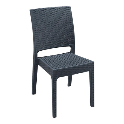 Outdoor Dining Set, 5 Piece, Square, Dark Gray, Belen Kox