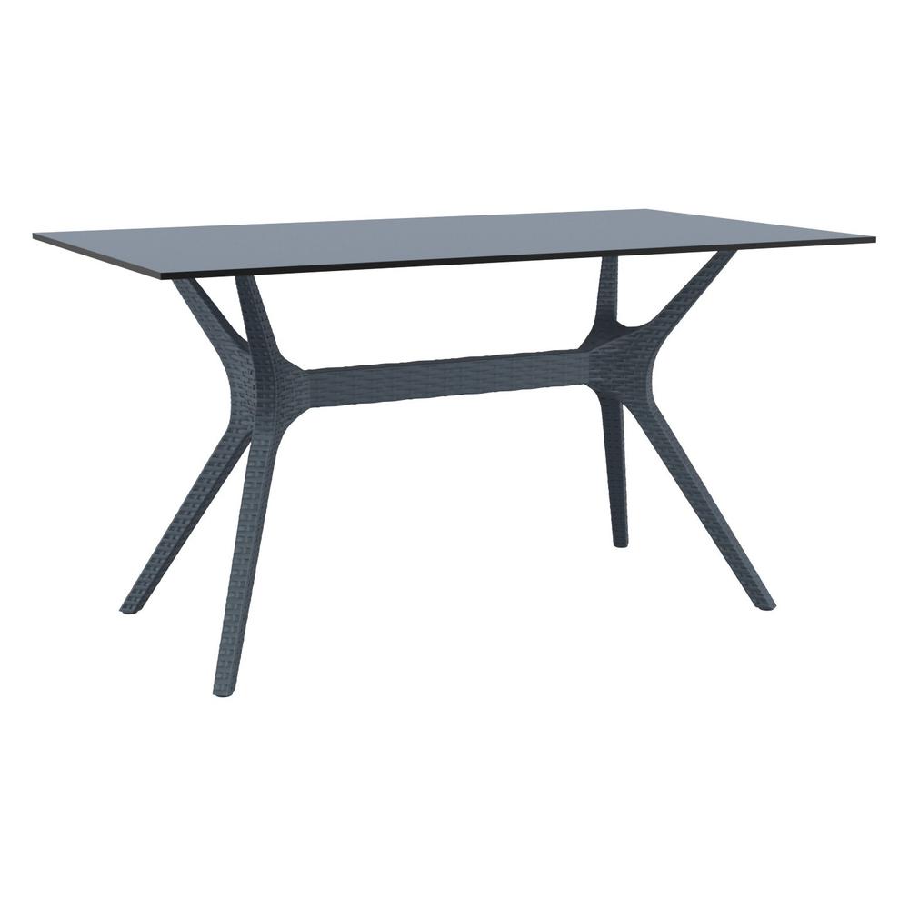 Rectangle Dining Table,  55 inch, Dark Gray, Belen Kox