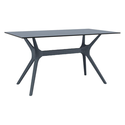 Rectangle Dining Table,  55 inch, Dark Gray, Belen Kox