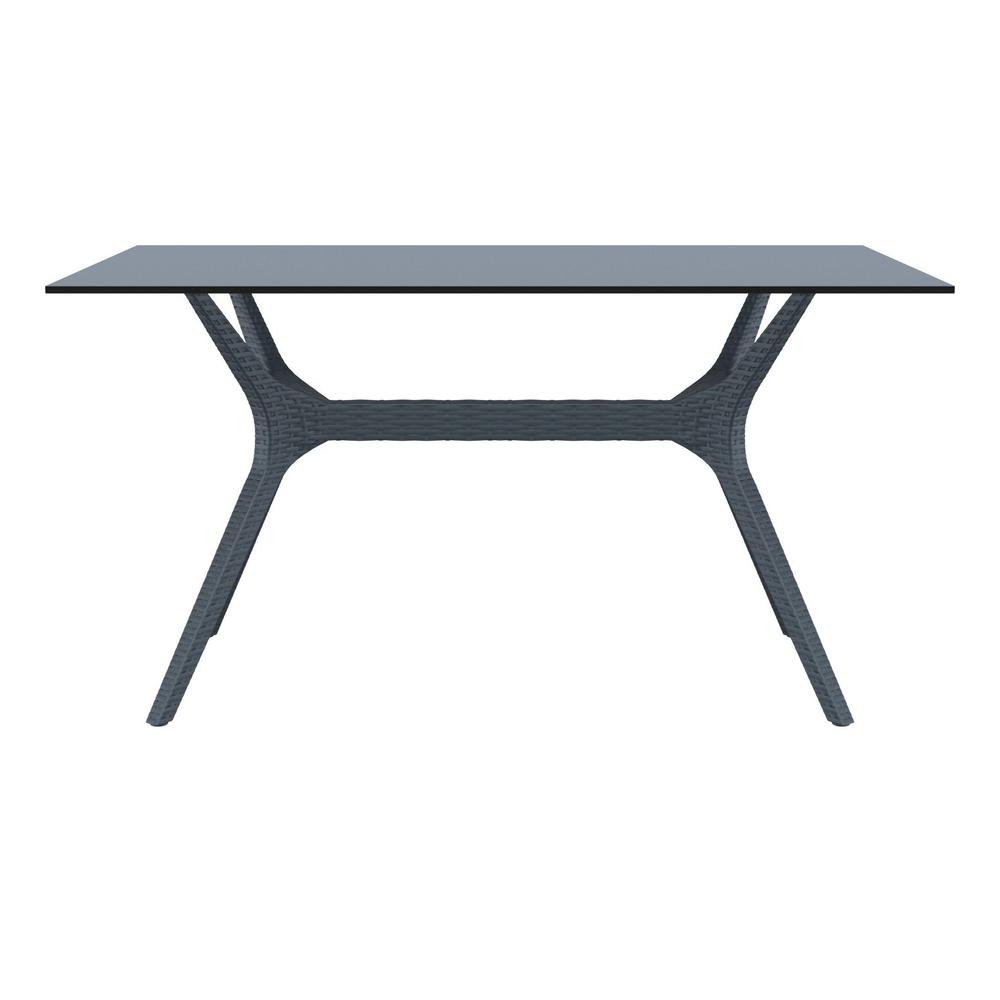 Rectangle Dining Table,  55 inch, Dark Gray, Belen Kox