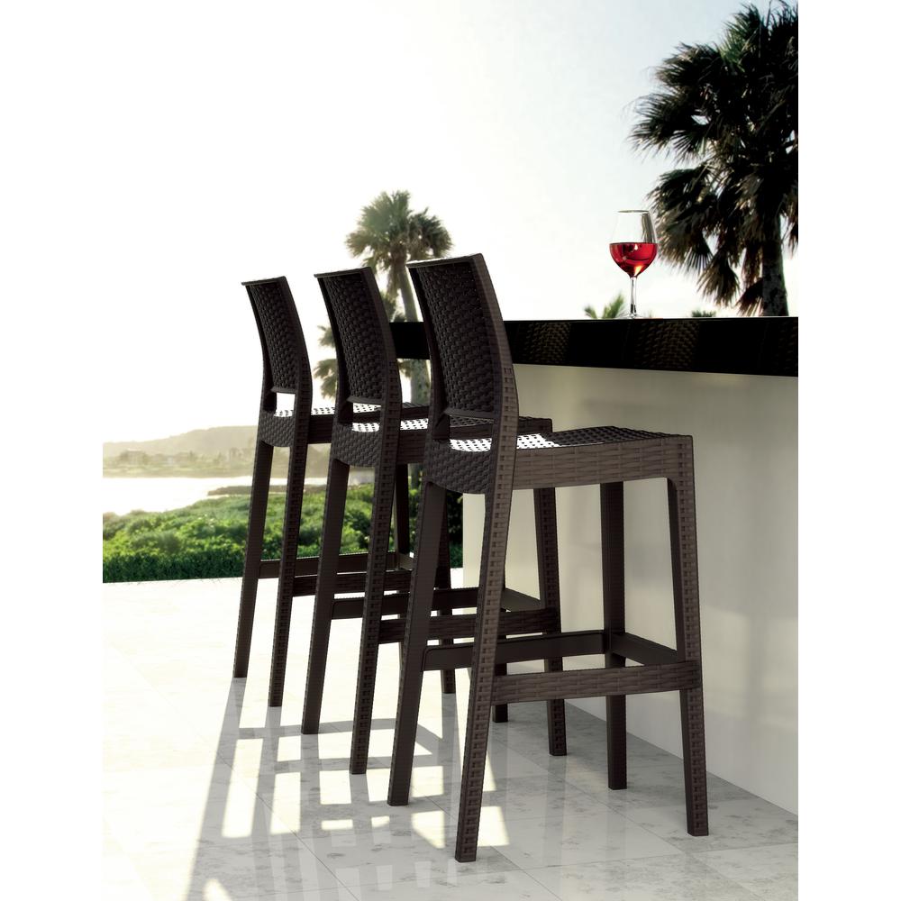 Jamaica Resin Wickerlook Bar Stool Brown, Set of 2