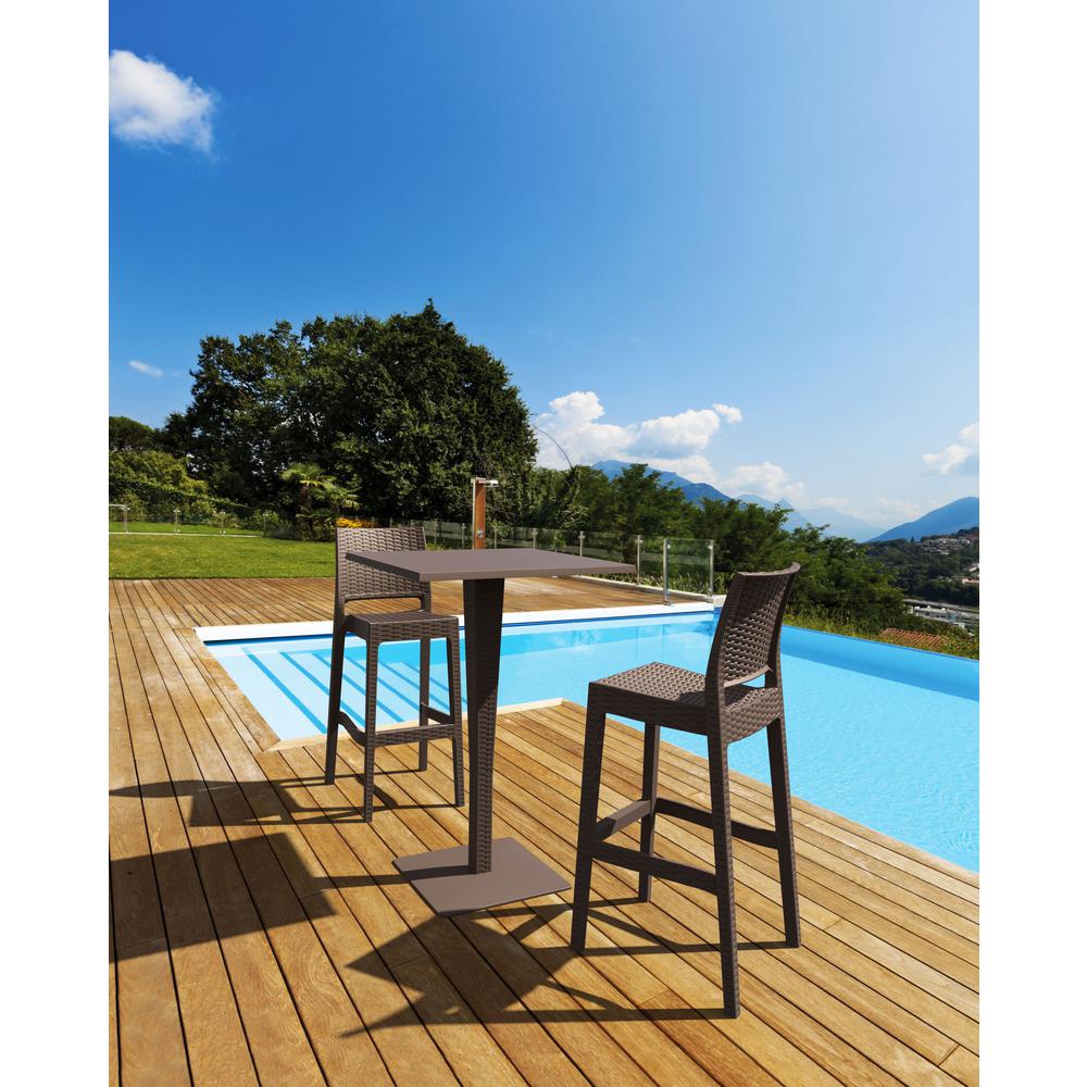 Jamaica Resin Wickerlook Bar Stool Brown, Set of 2