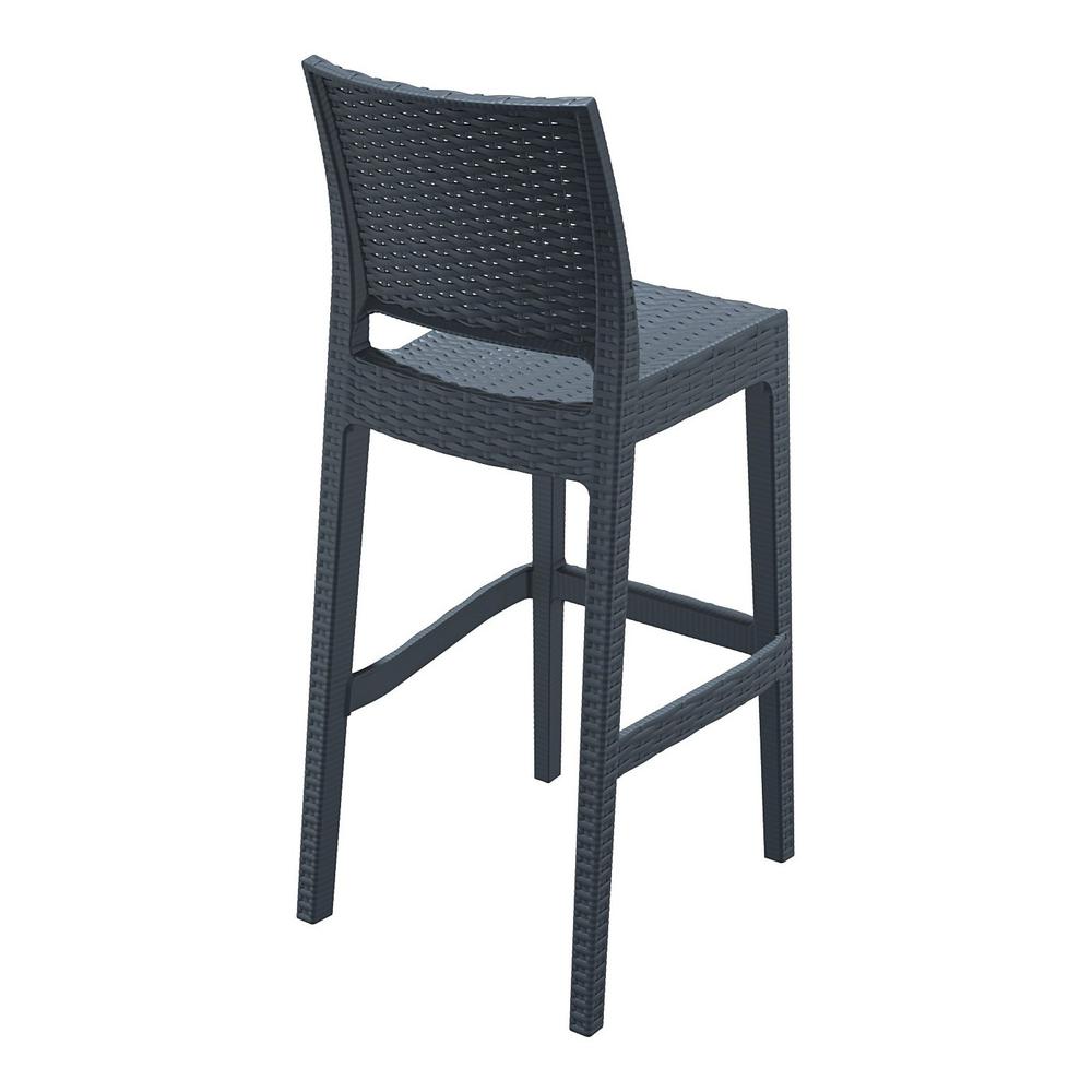 Jamaica Resin Wickerlook Bar Stool Dark Gray, Set of 2