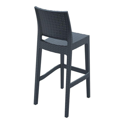 Jamaica Resin Wickerlook Bar Stool Dark Gray, Set of 2