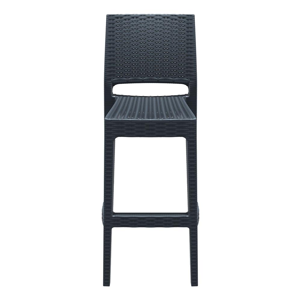 Jamaica Resin Wickerlook Bar Stool Dark Gray, Set of 2