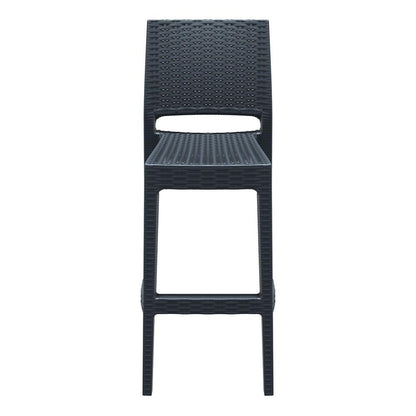 Jamaica Resin Wickerlook Bar Stool Dark Gray, Set of 2
