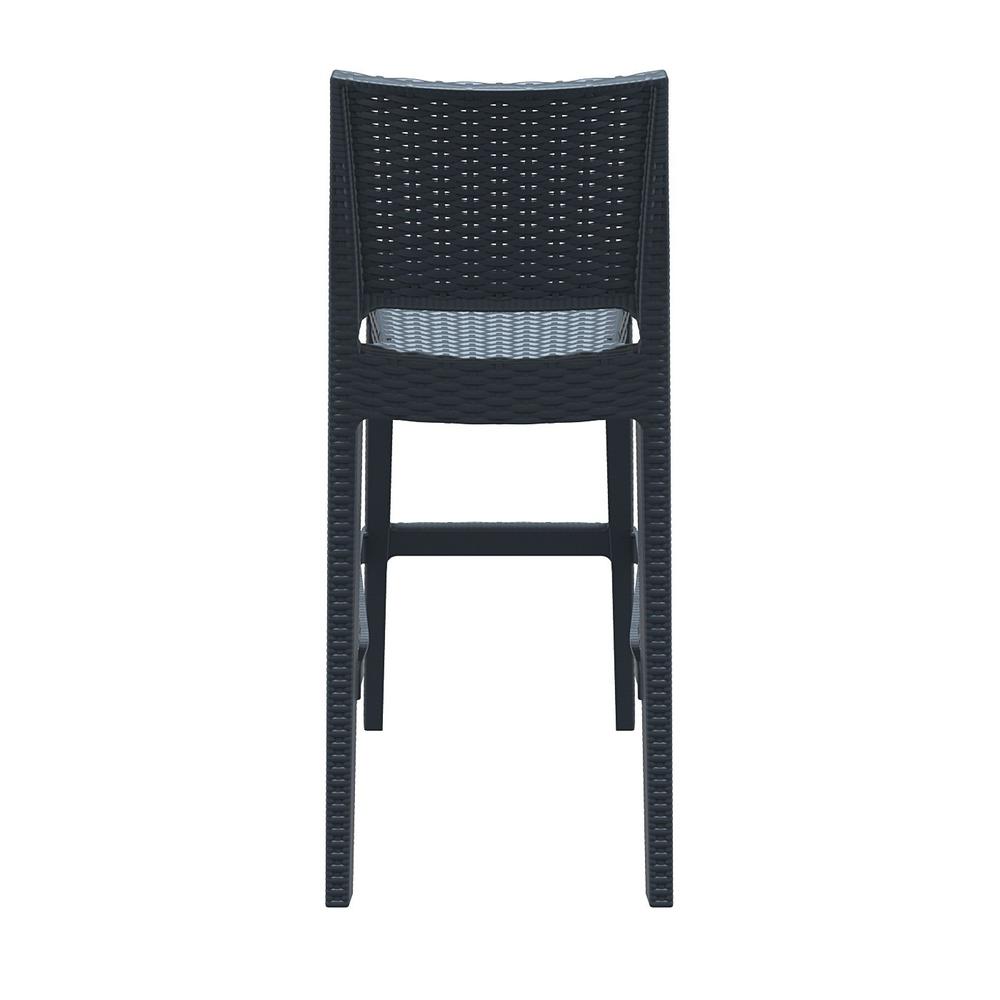 Jamaica Resin Wickerlook Bar Stool Dark Gray, Set of 2