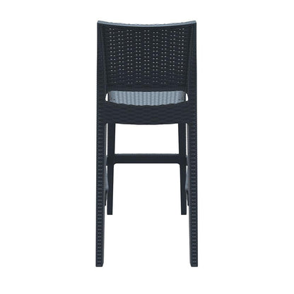 Jamaica Resin Wickerlook Bar Stool Dark Gray, Set of 2