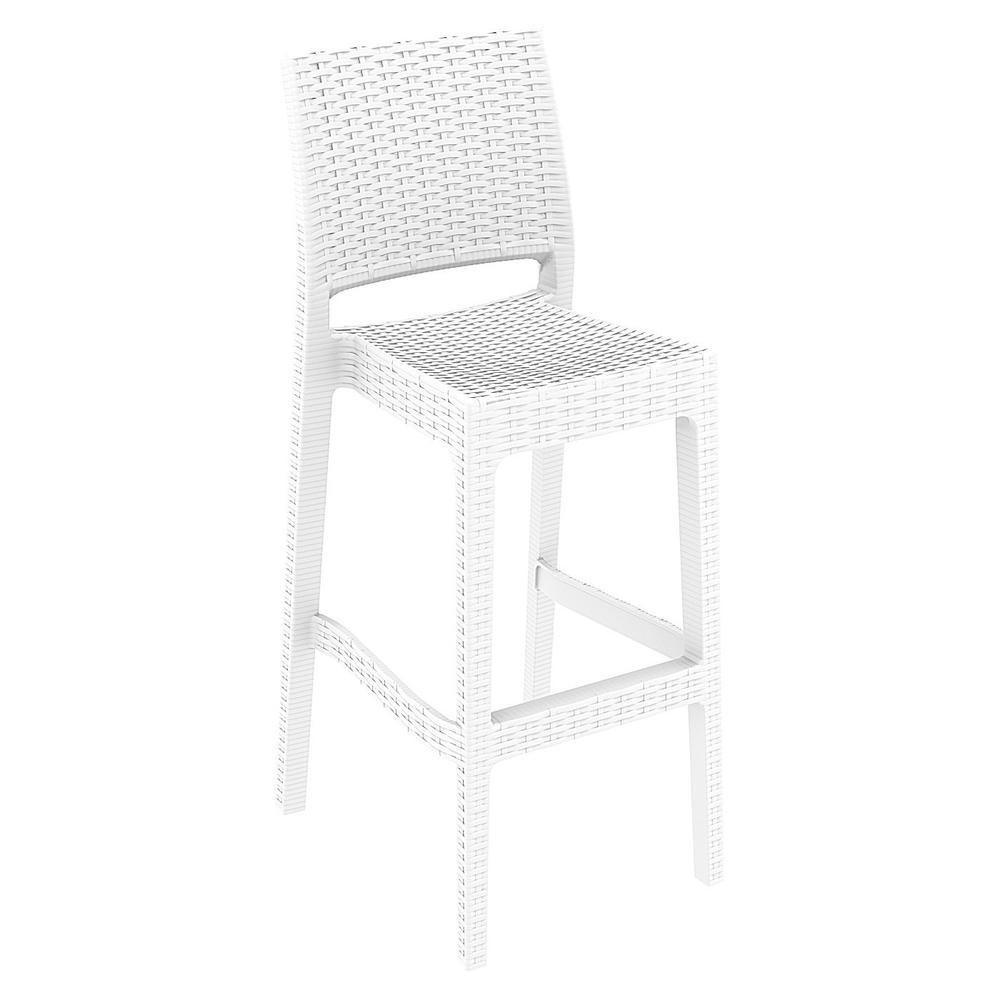Resin Bar Stool, Set of 2, White, Belen Kox