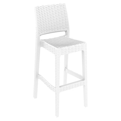 Resin Bar Stool, Set of 2, White, Belen Kox