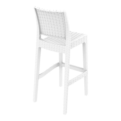 Resin Bar Stool, Set of 2, White, Belen Kox