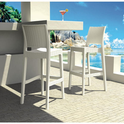 Resin Bar Stool, Set of 2, White, Belen Kox
