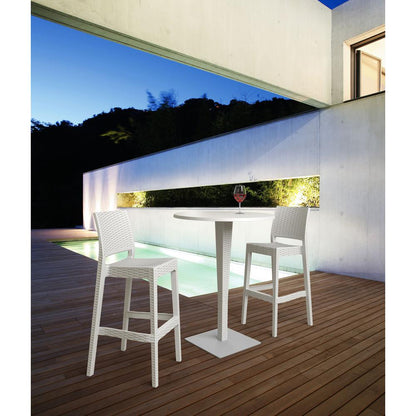 Resin Bar Stool, Set of 2, White, Belen Kox