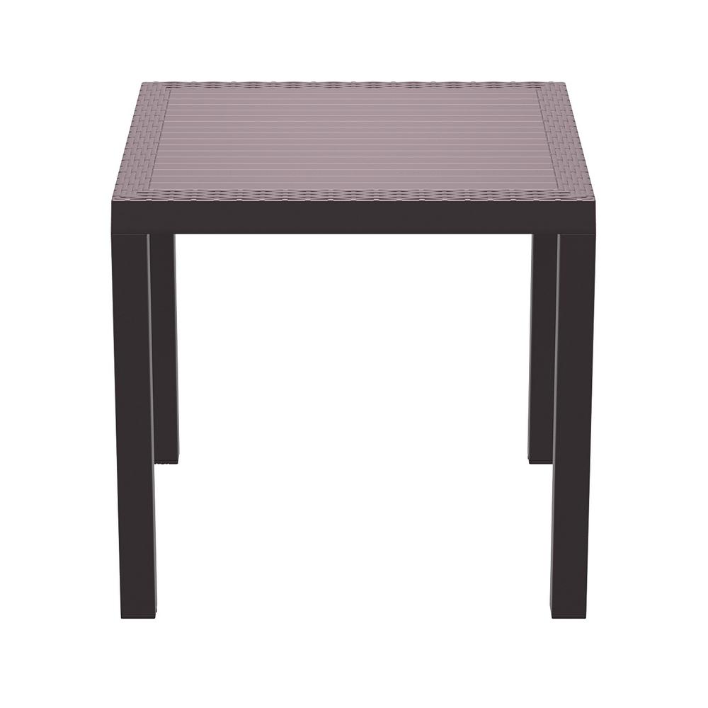 Orlando Resin Wickerlook Square Dining Table Brown 31 inch