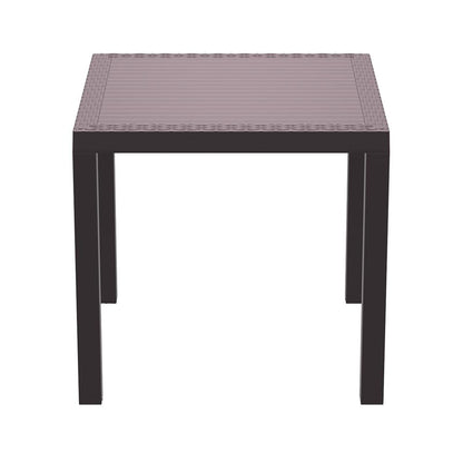 Orlando Resin Wickerlook Square Dining Table Brown 31 inch