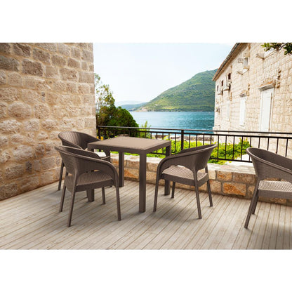 Orlando Resin Wickerlook Square Dining Table Brown 31 inch