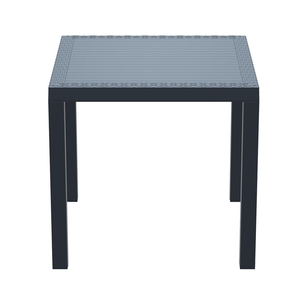 Orlando Resin Wickerlook Square Dining Table Dark Gray 31 inch